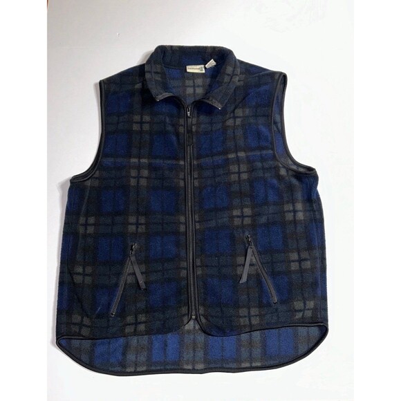 Fieldmaster Men’s XL Workwear Sherpa Fleece Plaid Zip-up Vest Zip Slash Pockets - Picture 1 of 6